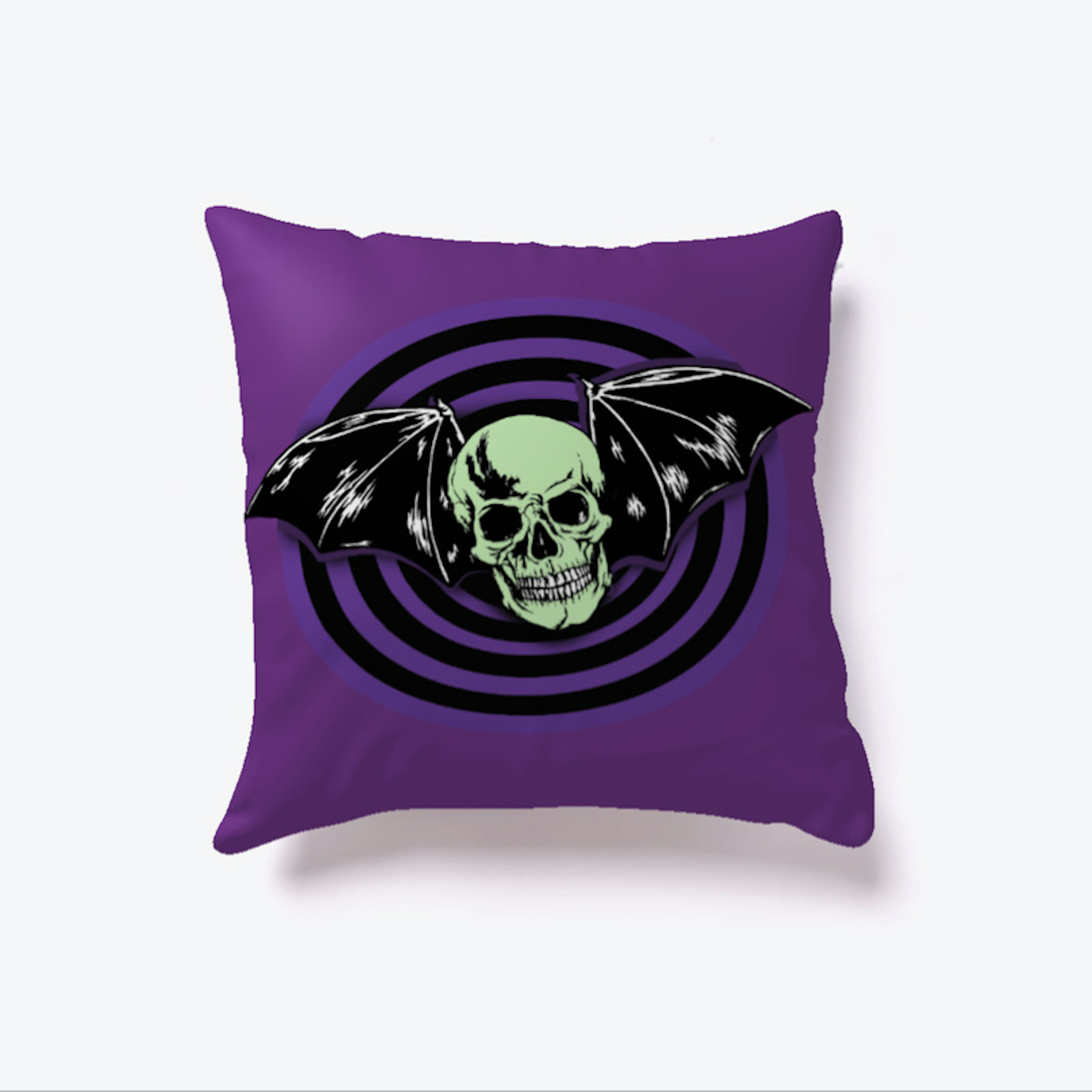 Pyscho Punk Halloween Skull Bat Pillow