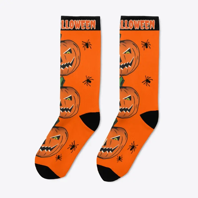 Happy Halloween Orange Spook Socks