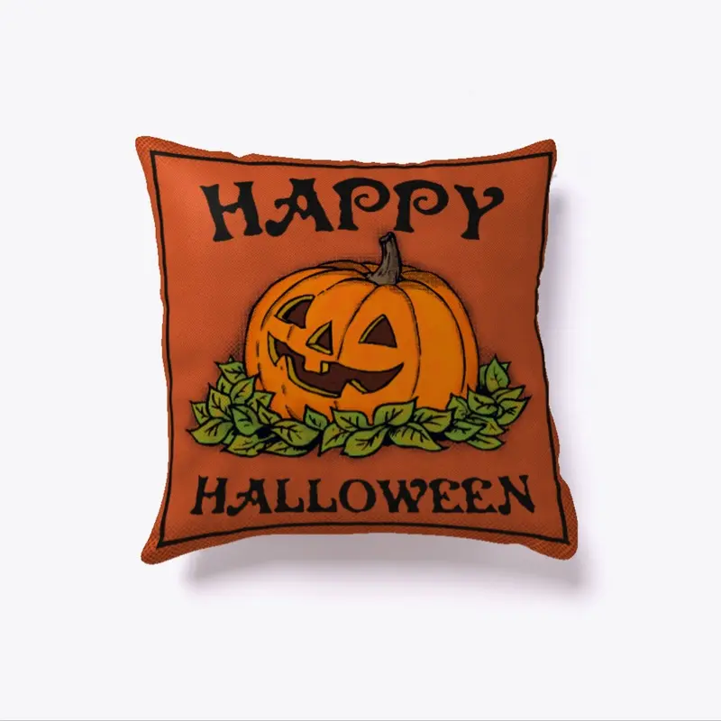 Happy Halloween Pumpkin Pillow